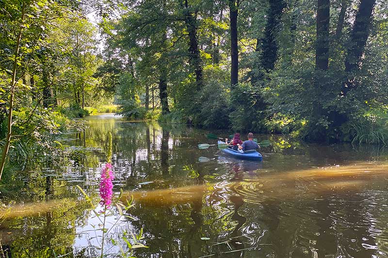 Paddler am Naturhafen in Raddusch